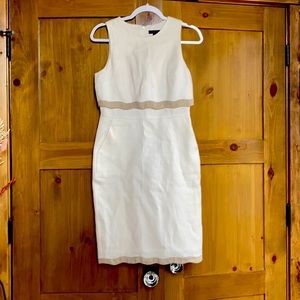White J Crew form fitting dress